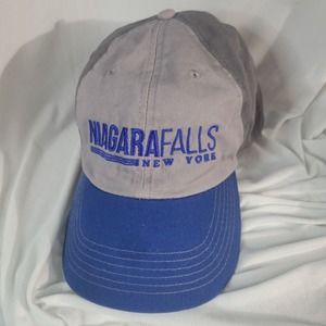Gray Niagara Falls New York Hat Adjustable Blue Bill